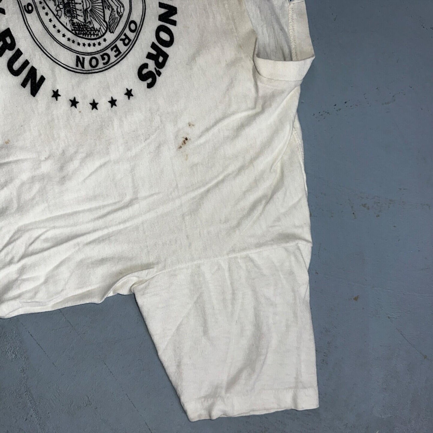 Oregon Champion XL Governors Trophy Run VTG T Shirt 1980s Blue Bar Single Stitch