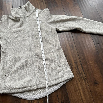 The North Face Fleece Jacket Womens Med Full Zip Sweatshirt Soft Oatmeal Sherpa