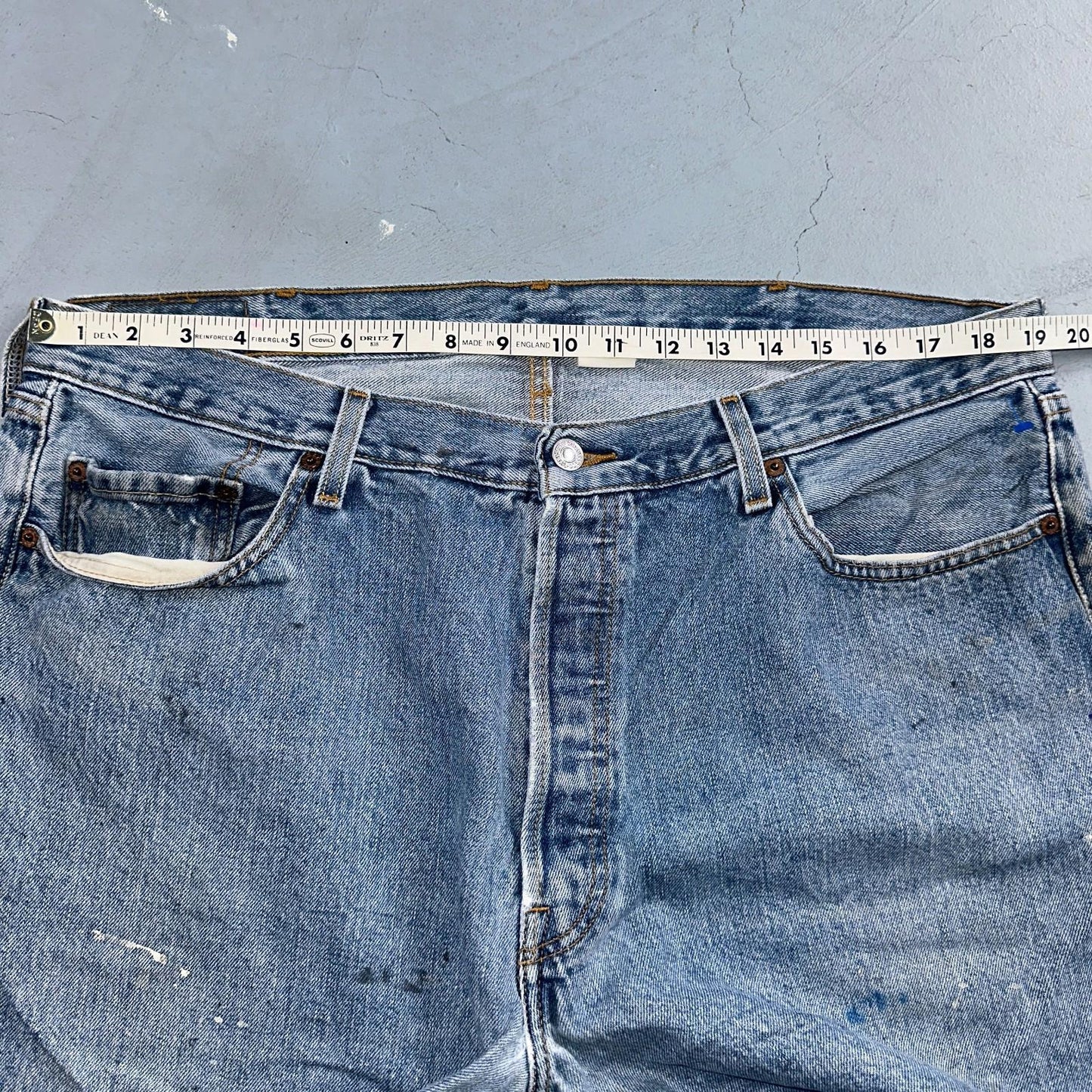 Levis 501 Vintage Y2K Mexico Straight Leg Jeans Blue Light Wash 40x30 Act 38x30