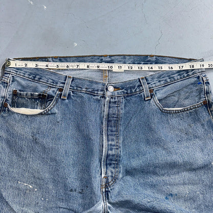 Levis 501 Vintage Y2K Mexico Straight Leg Jeans Blue Light Wash 40x30 Act 38x30