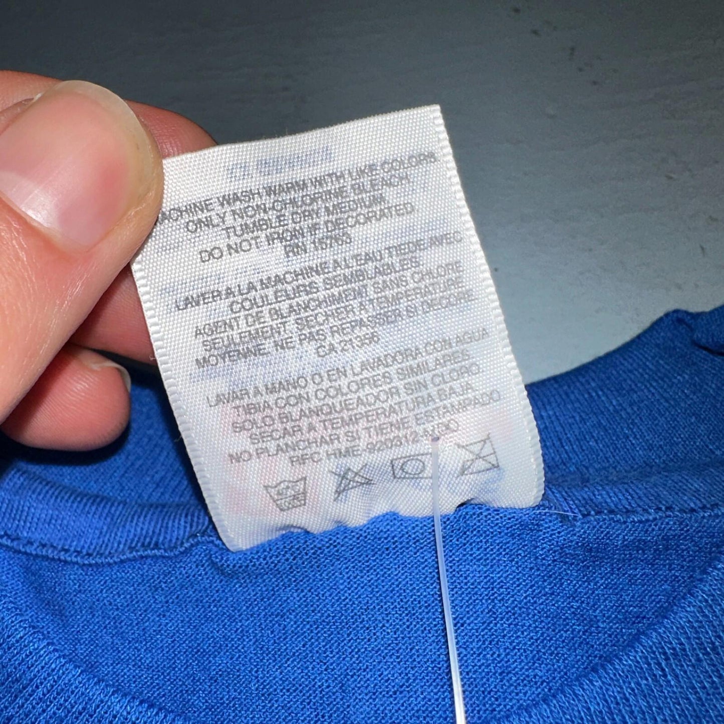 Hanes Blank 80s 90s Lot of 2 VTG T Shirt Single Stitch No Print or Graphic Blue