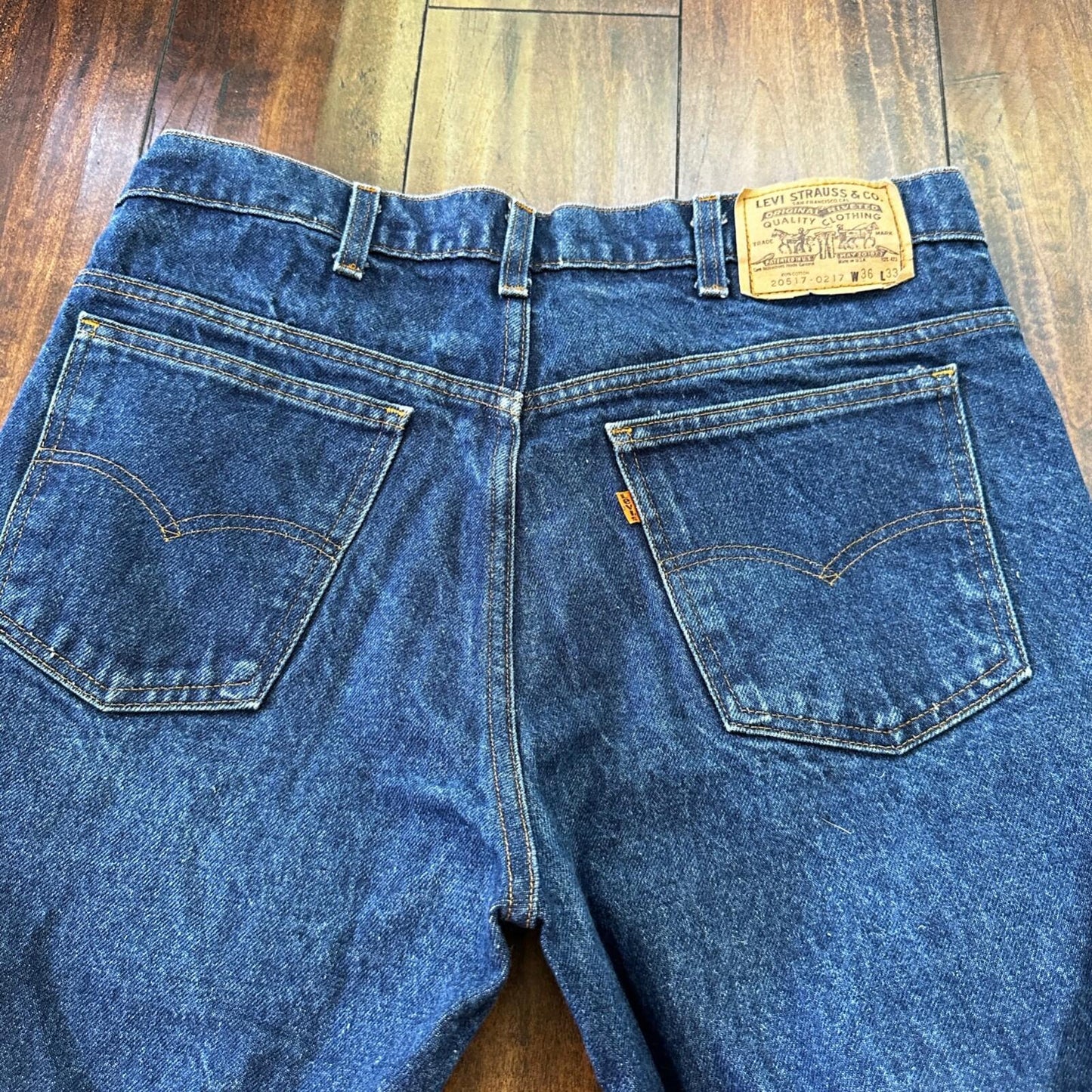 Levis 517 Vintage 80s USA Orange Tab Bootcut Flare Blue Jeans 36x33 Act 34x29