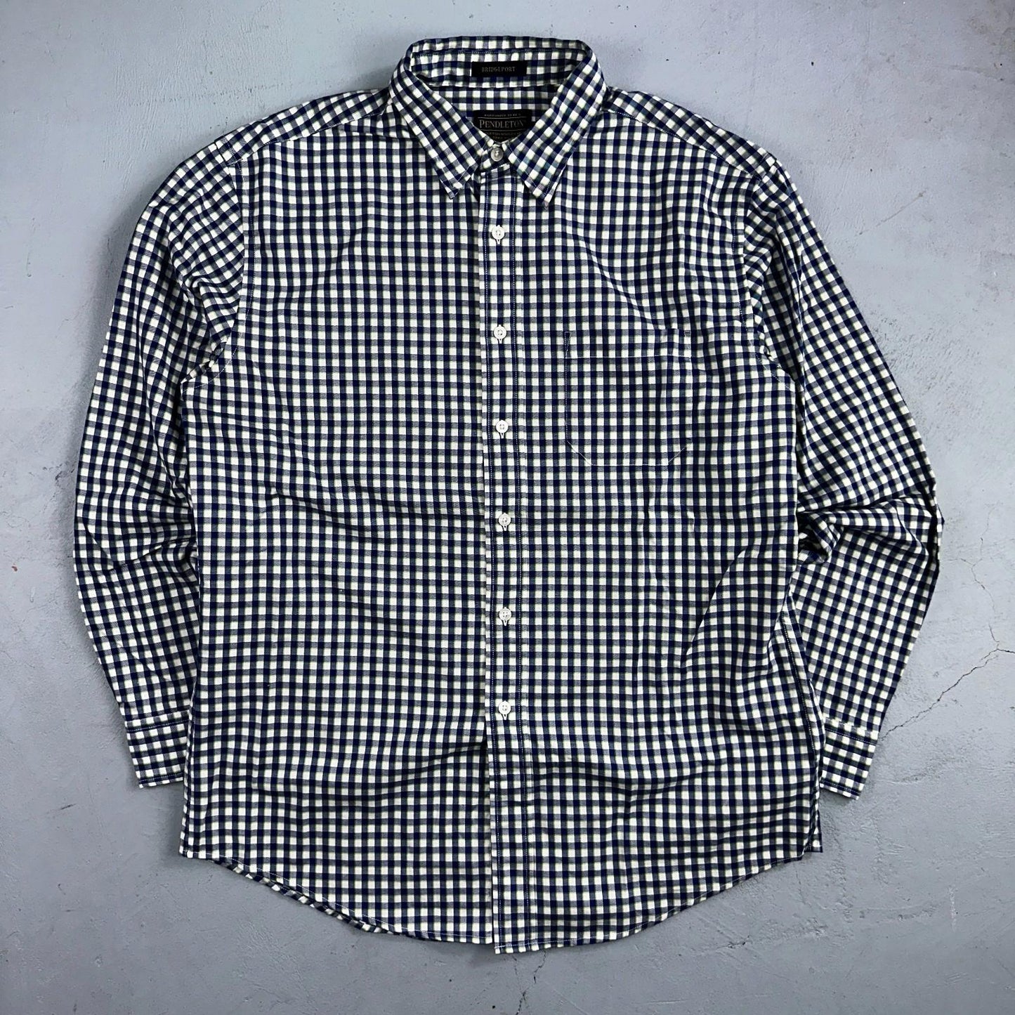 Pendleton Bridgeport Shirt Men's Size L Blue Lime Check Long Sleeve Button Down