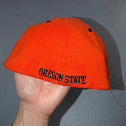 Nike OSU Oregon Beavers Fitted Hat Cap Vintage True Fabric Mens 7 1/8 Orange