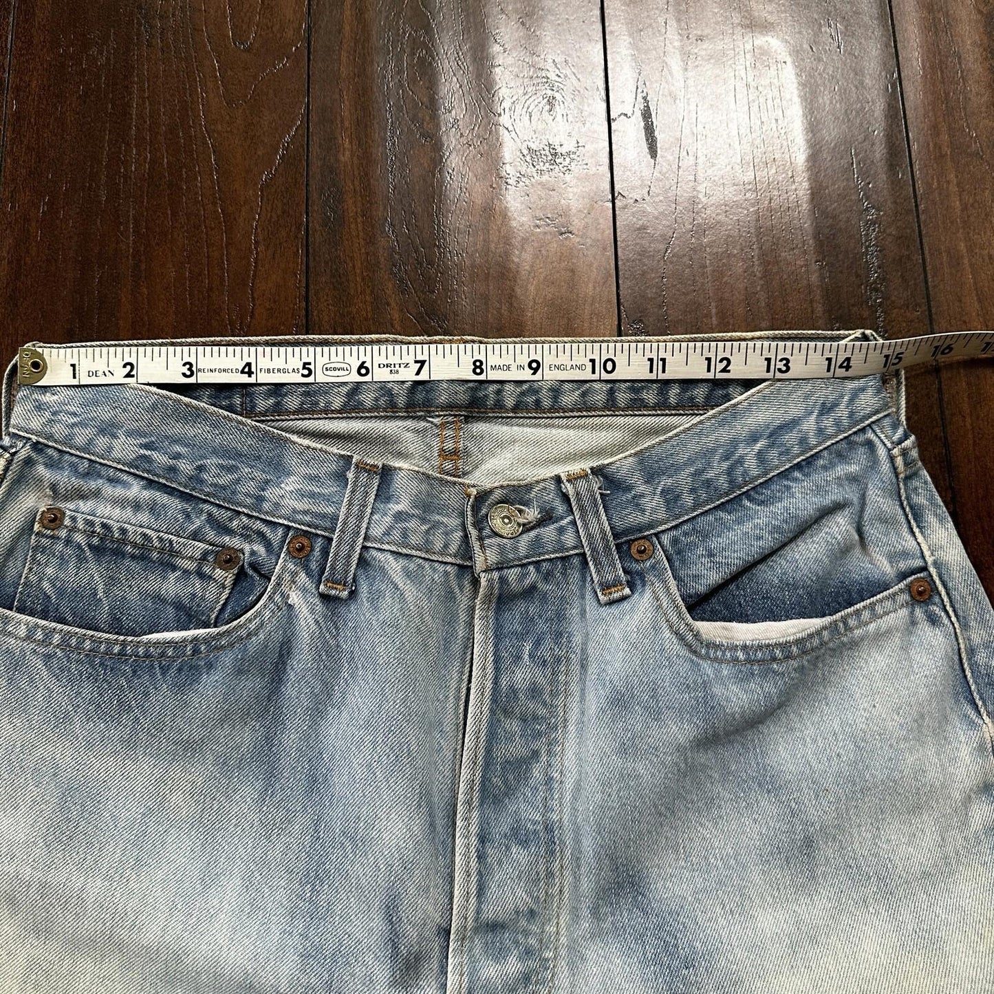 Levis Vintage 80s Redline Selvedge USA 501 XX Jeans Light Wash 32x36 Act 29x31