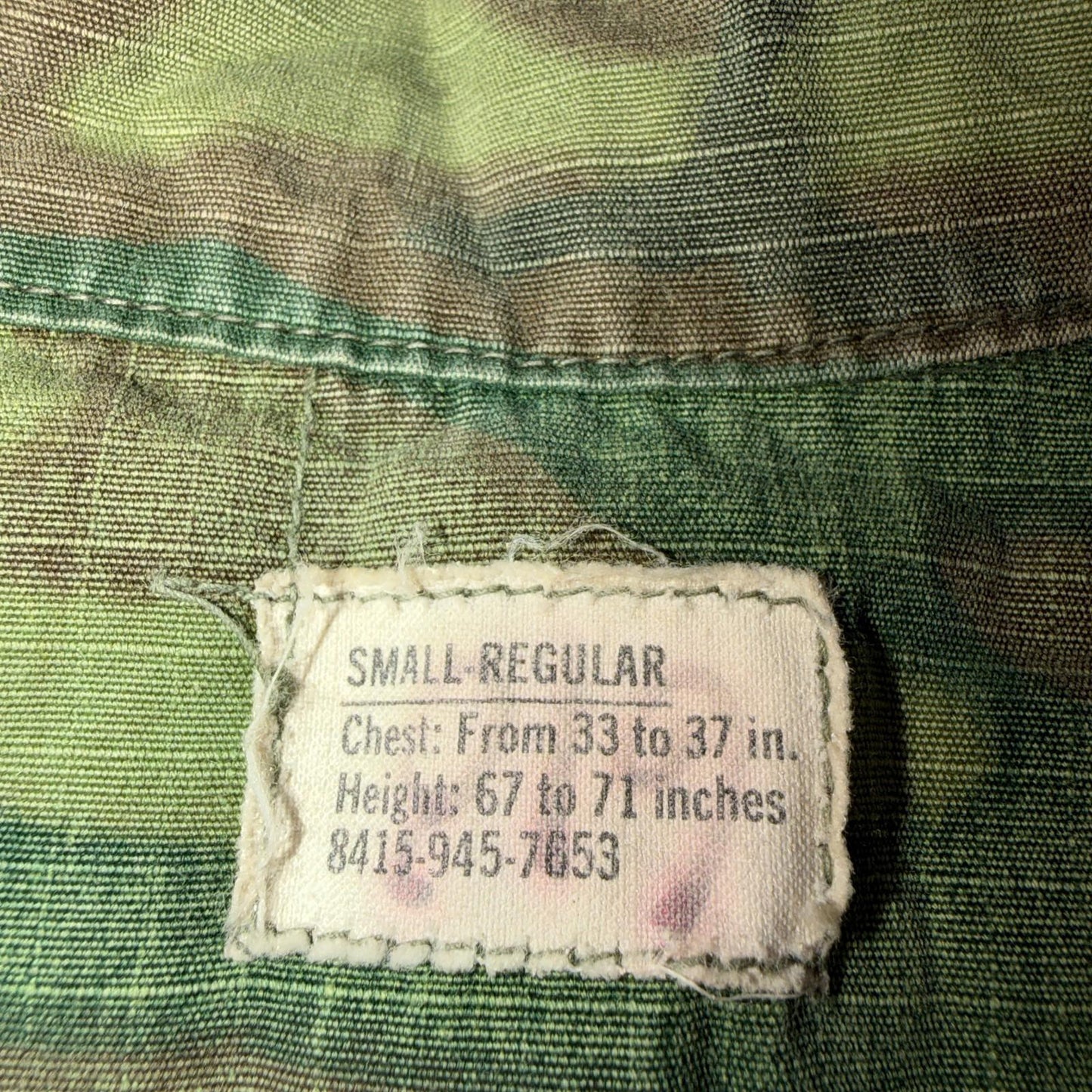 60s Vietnam Fatigue Rip Stop ERDL Jungle Camo USMC Jacket Slant Pocket 1960s