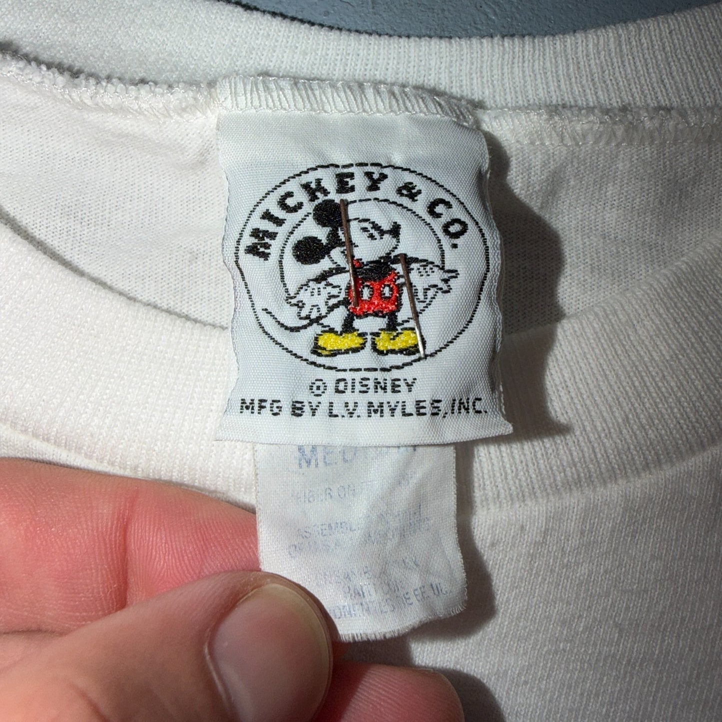 Vintage Mickey Mouse Mickey & Co T Shirt USA American Flag All Over Print Tee