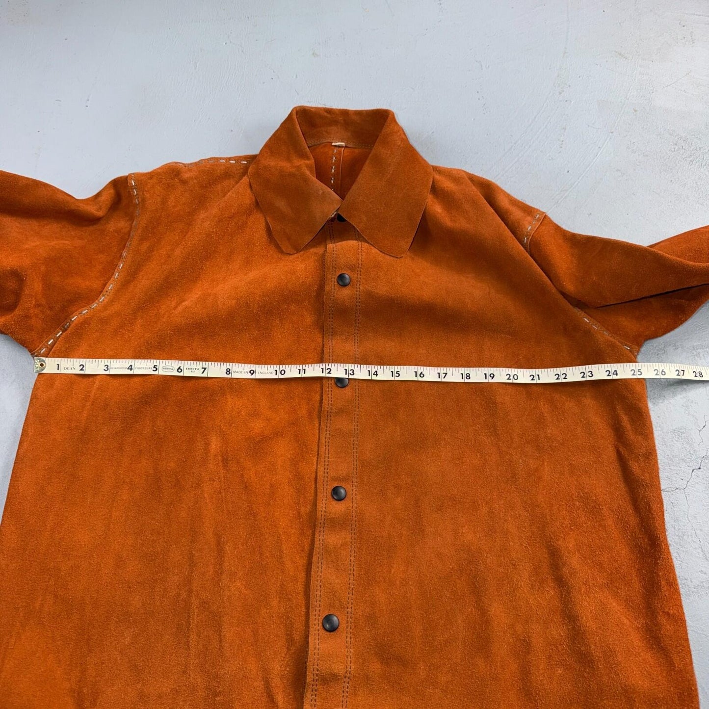 VTG 60s 50s Brown Suede Leather Button Jacket Western Snap Rockabilly Staple