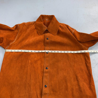VTG 60s 50s Brown Suede Leather Button Jacket Western Snap Rockabilly Staple