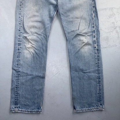 Levis 501 Vintage 90s USA XX Straight Leg Jeans Blue Light Wash 34x34 Act 32x29