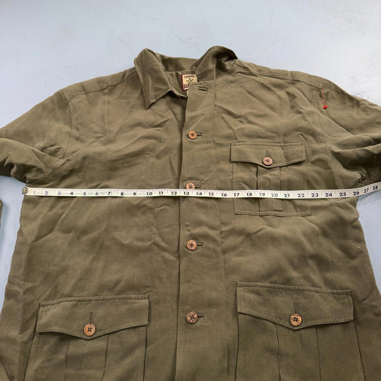Tommy Bahama VTG 100% Silk Rayon Woven Sport Shirt Jacket XL Green Very Rare 90s