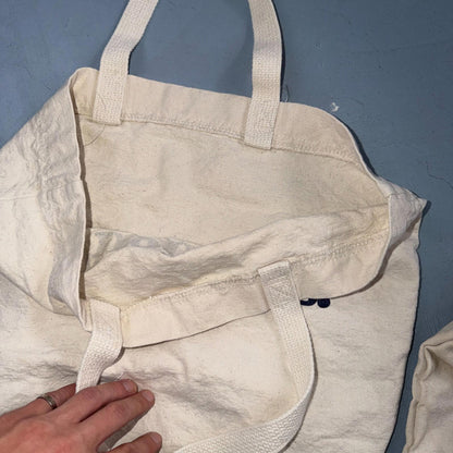 Vintage Boat & Tote Bag White Canvas Lot of 2 Virginia Is For Lovers Rose PDX