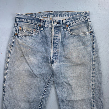 Levis 501 Vintage 80s Redline Selvedge USA XX Jeans Light Wash 35x30 Act 32x28