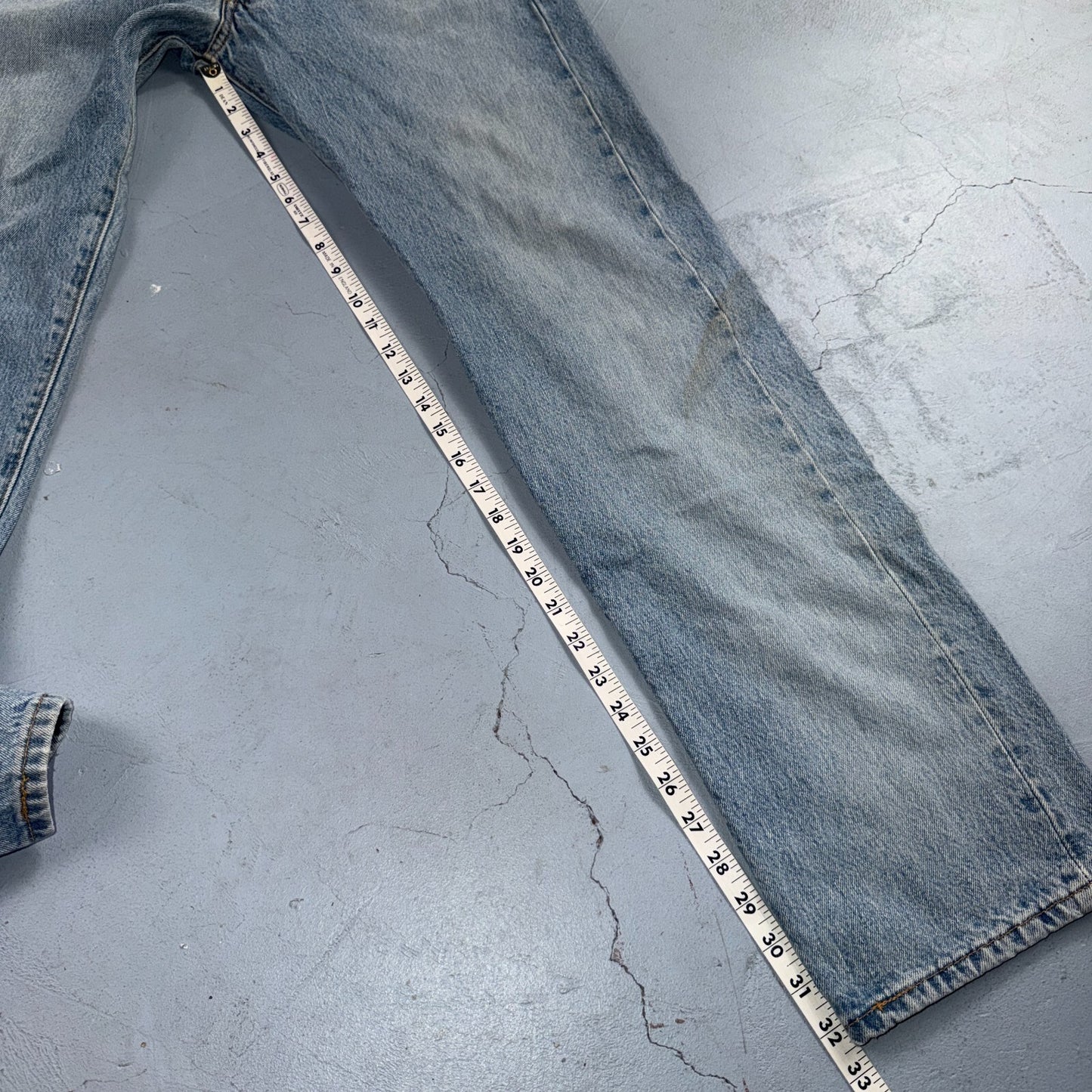 Levis 501 Vintage Y2K 90s XX Straight Leg Jeans Blue Light Wash 33x34 Act 32x32