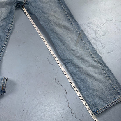 Levis 501 Vintage Y2K 90s XX Straight Leg Jeans Blue Light Wash 33x34 Act 32x32