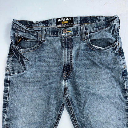 Ariat Rebar Jeans Men's 40x30 Blue M4 Low Rise DuraStretch Edge Boot Cut Western