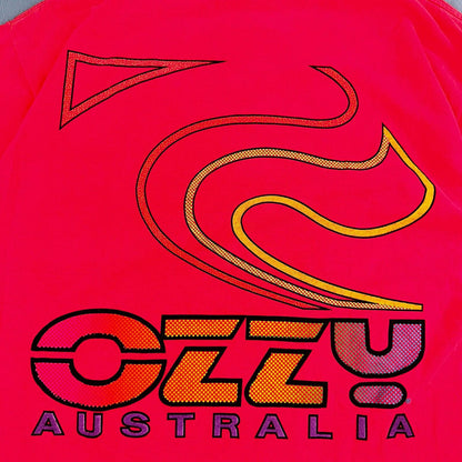 VTG 90s Ozzy Australia Single Stitch T-Shirt Men's Large Neon Pink Surf USA Rare