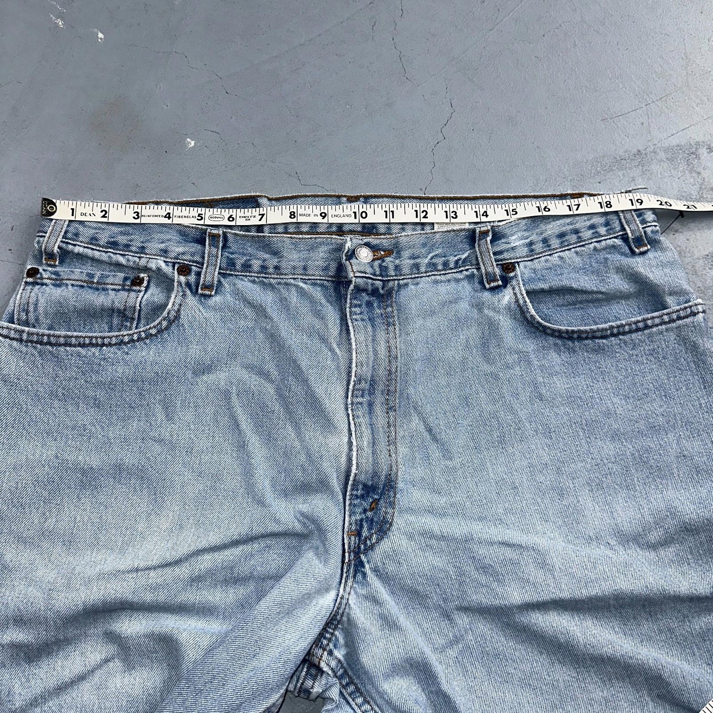 Levis 570 Jeans Mens 40x32 Blue Baggy Wide Loose Denim Pants Tapered 39x30