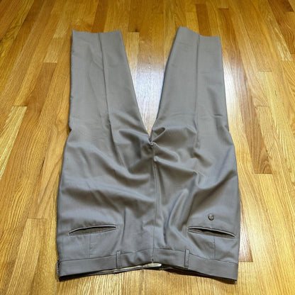 1960s Beige Sport Jacket VTG Mens Suit 44 36x29 Rockabilly Solid Tan Pants 60s