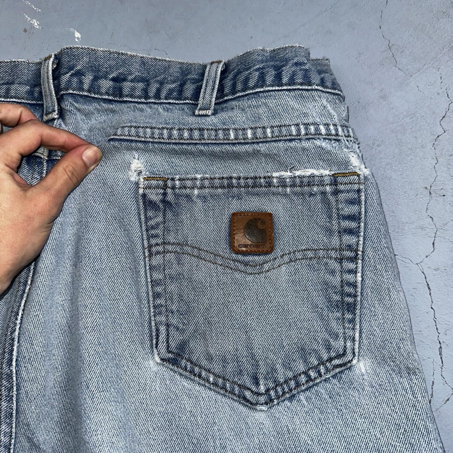 Carhartt B17 DST Relaxed Fit Denim Blue Jeans Mens 40x32 Workwear Denim