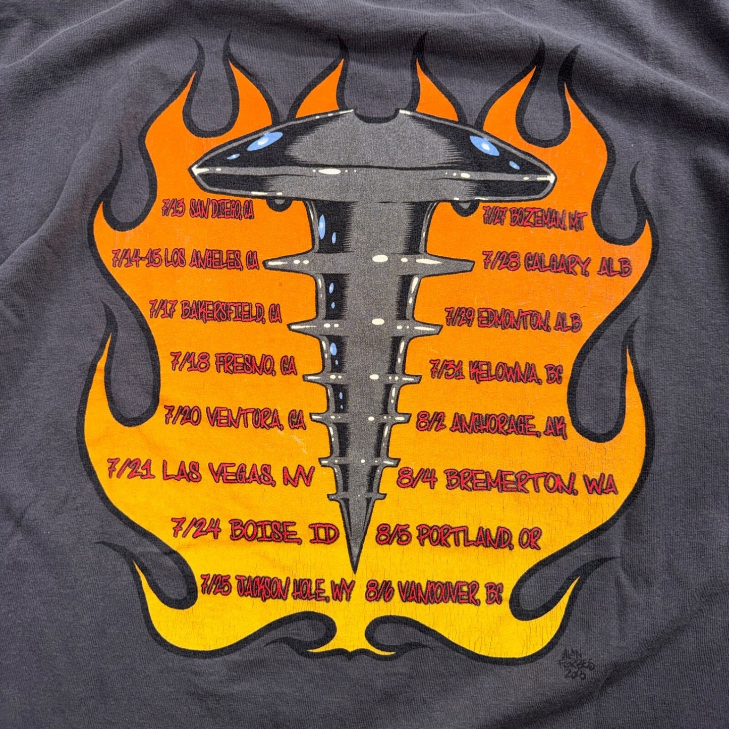 The Offspring USA Made Conspiracy Of One Tour 2000 Grey Anvil T Shirt Band Music
