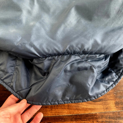 Vintage 50s Comfy Puffer Coat Jacket Womens Metallic Talon Zipper 60s Navy