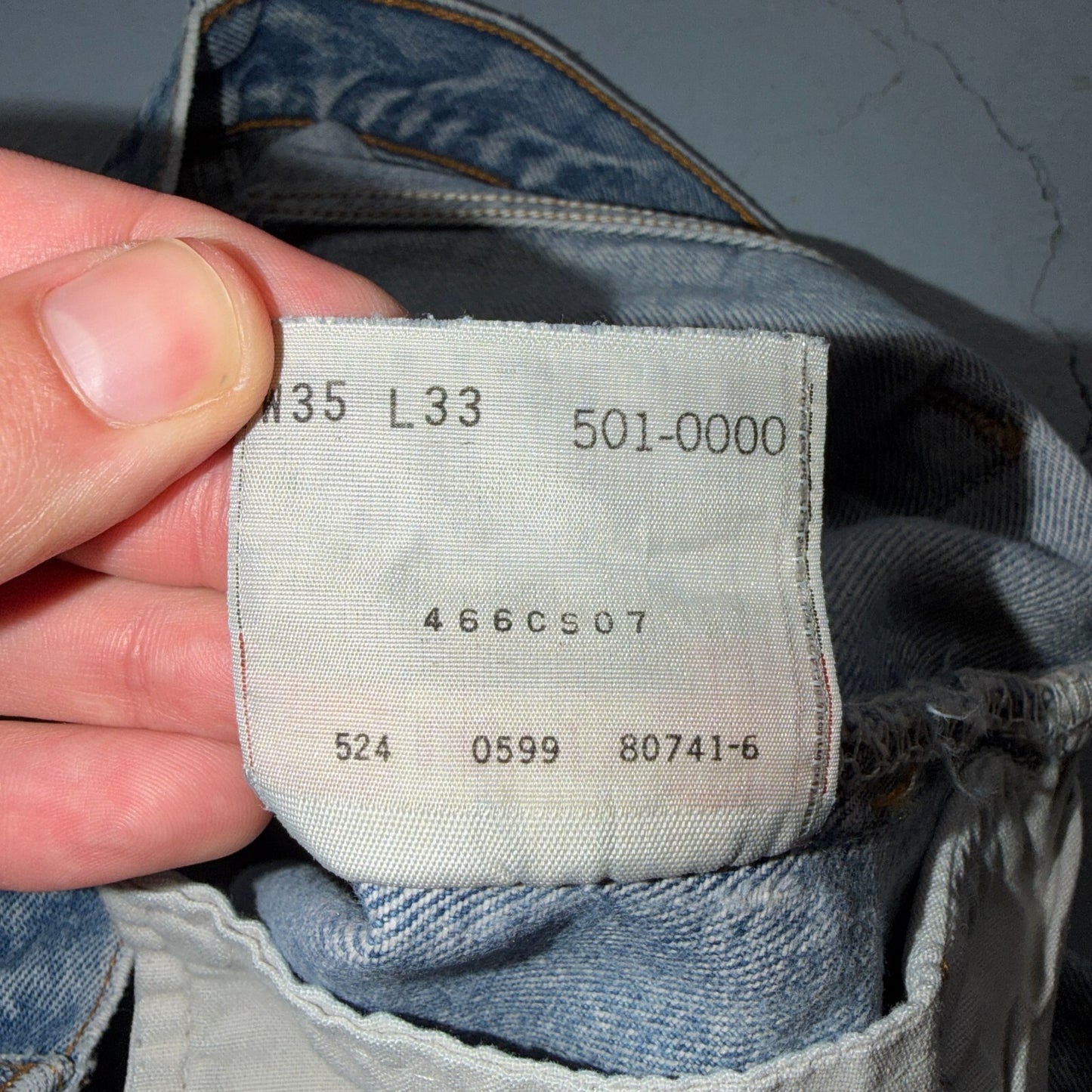 Levis 501 Vintage 90s USA XX Straight Leg Jeans Blue Light Wash 35x33 Act 34x29