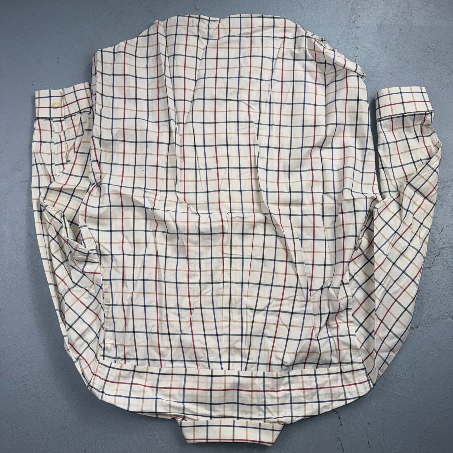 Burberrys London White Check Button Down Shirt 100% Cotton Men's L VTG Designer