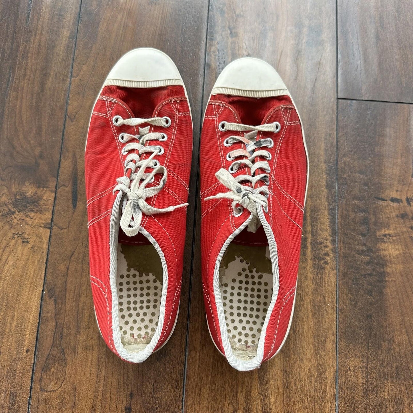 Vintage 60s 50s CONVERSE Chuck Taylor All Star Blue Label RED 10 Low RARE USA