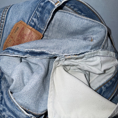 Levis 501 Vintage 90s USA XX Straight Leg Jeans Blue Light Wash 34x34 Act 32x29