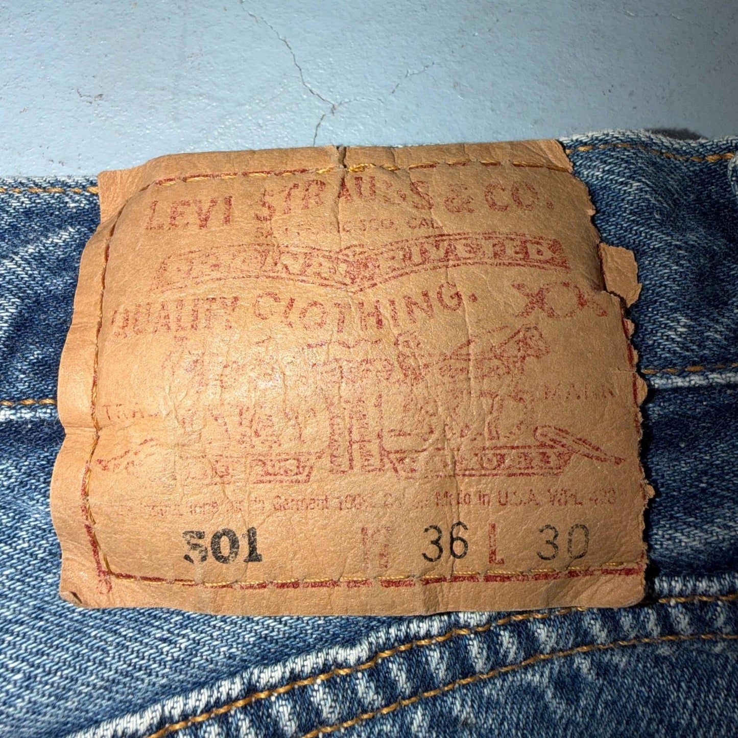 Levis 501 Vintage 90s USA XX Straight Leg Jeans Blue Med Wash 36x30 Act 33x29
