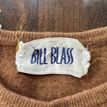 Vtg 70s Bill Blass Women's Casual Brown Sweater Cardigan Small USA 80s Wool