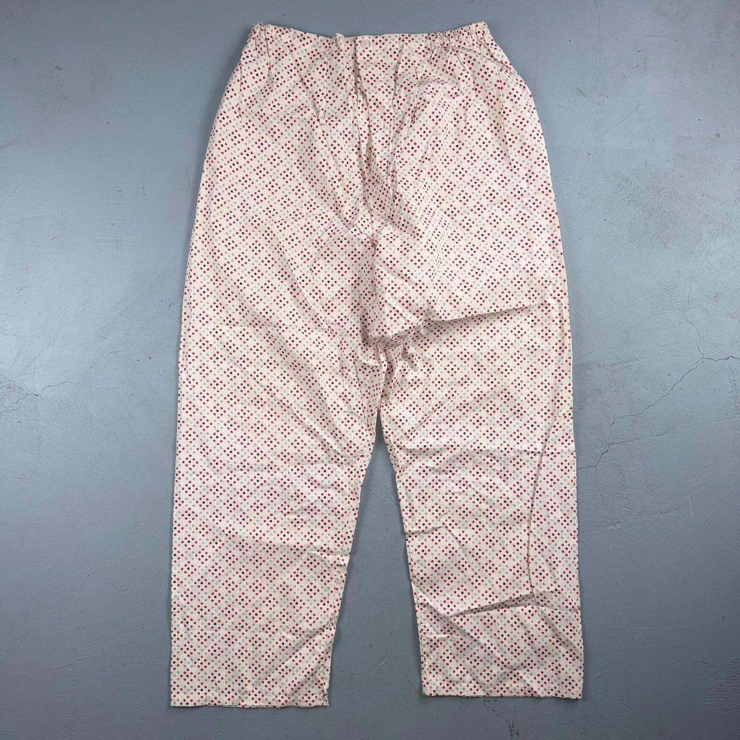 VTG 40s Penneys Cotton Flannel Pajama Set Shirt Pants Hollywood 1940s Rockabilly