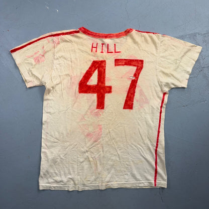 VTG 60s Handmade P Phillies 47 Baseball T Shirt DIY Painted Ringer Rockabilly