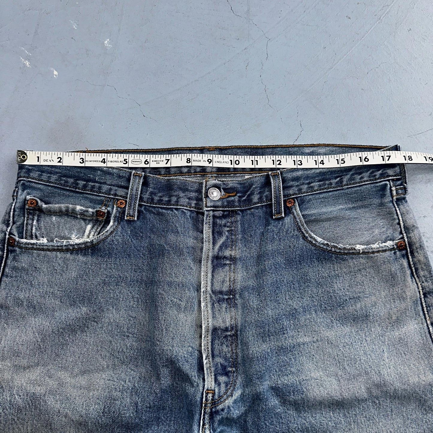 Levis 501 Vintage Y2K 90s XX Straight Leg Jeans Blue Med Wash 38x36 Act 35x31
