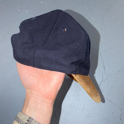 Vintage 90s Pepsi Golf Hat Otto Cap Leather Brim Blue Logo Wool RARE Collectible