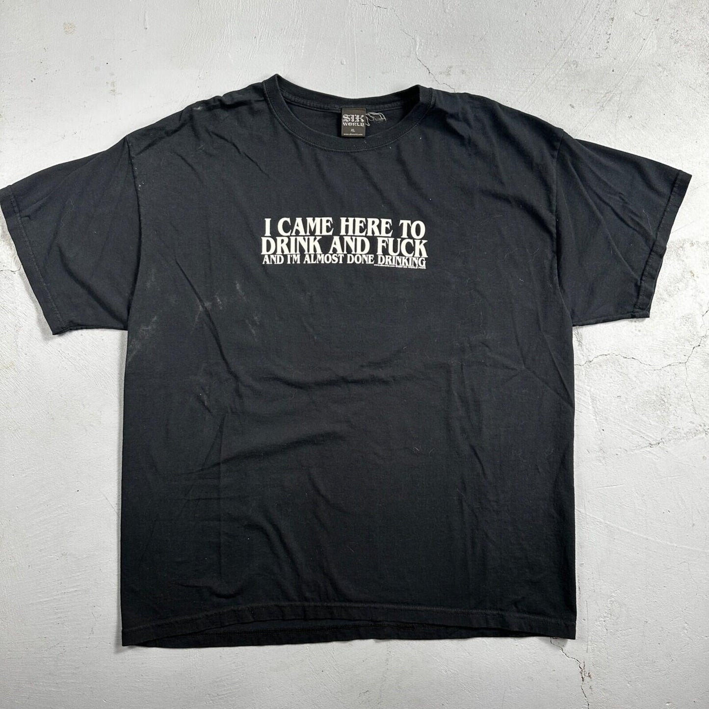 SikWorld Came Here To Drink VTG T Shirt Y2K 2009 Rare Punk Grunge Vile Skate