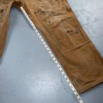 Carhartt VTG Double Knee Carpenter Pants B01 USA BRN Brown 38x30 Thrashed