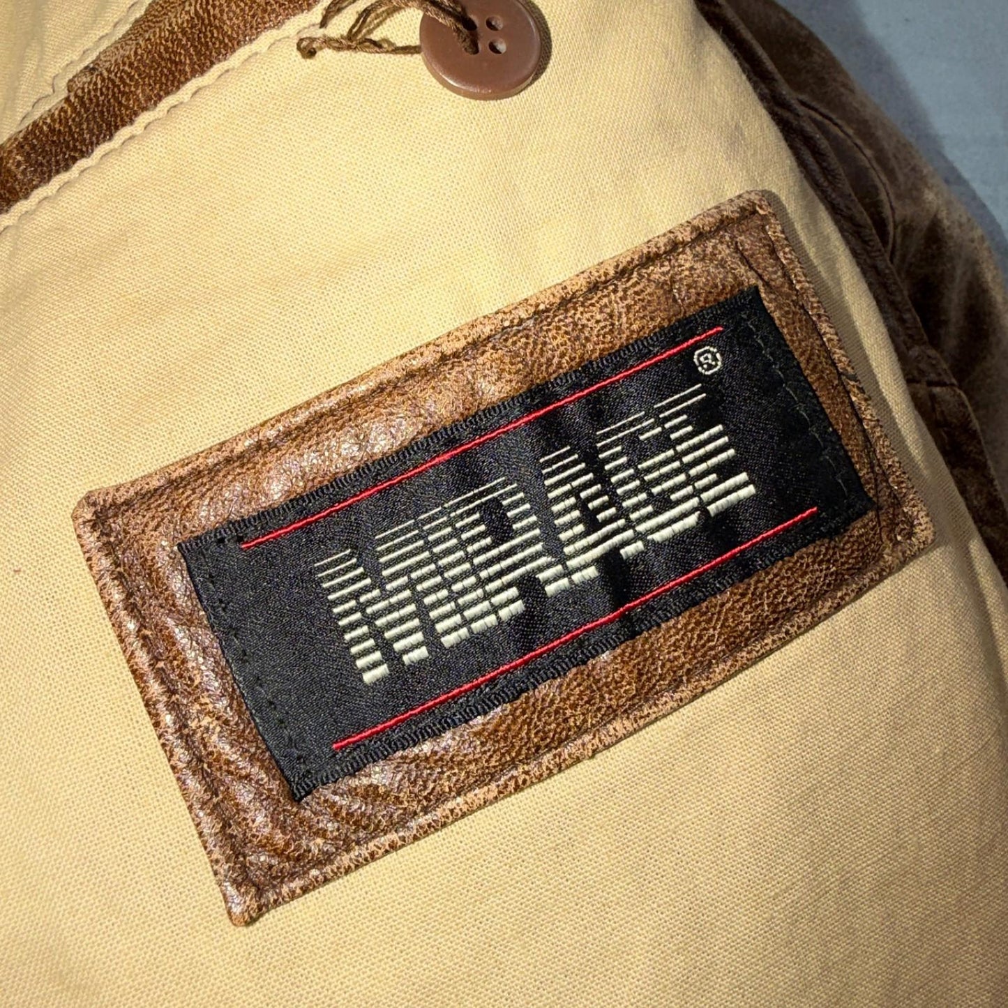 Vintage Leather Jacket Mirage G-1 Flight Size 46 80s Brown Patina Map Line Heavy