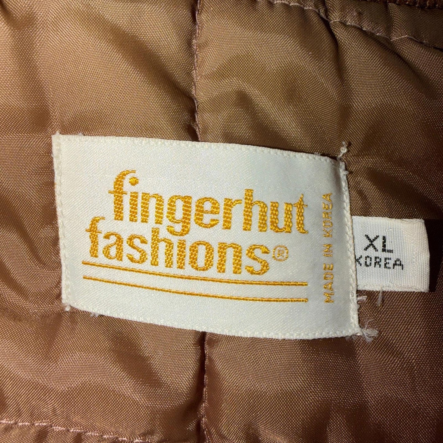 Vintage Fingerhut Fashions Puffer 1970s Brown Cream Mens Ski Coat Size XL 70s