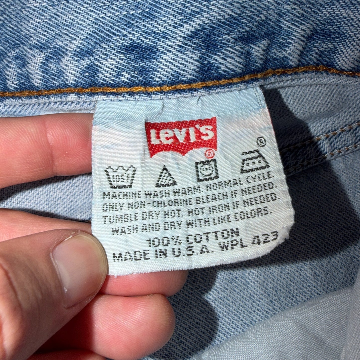 Levis 501 Vintage 90s USA XX Straight Leg Jeans Blue Light Wash Womens Act 27x31