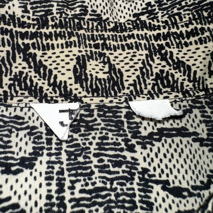 Hawaiian Regular Fit Shirt Men L Gray Geometric Tribal Button Up 80s VTG
