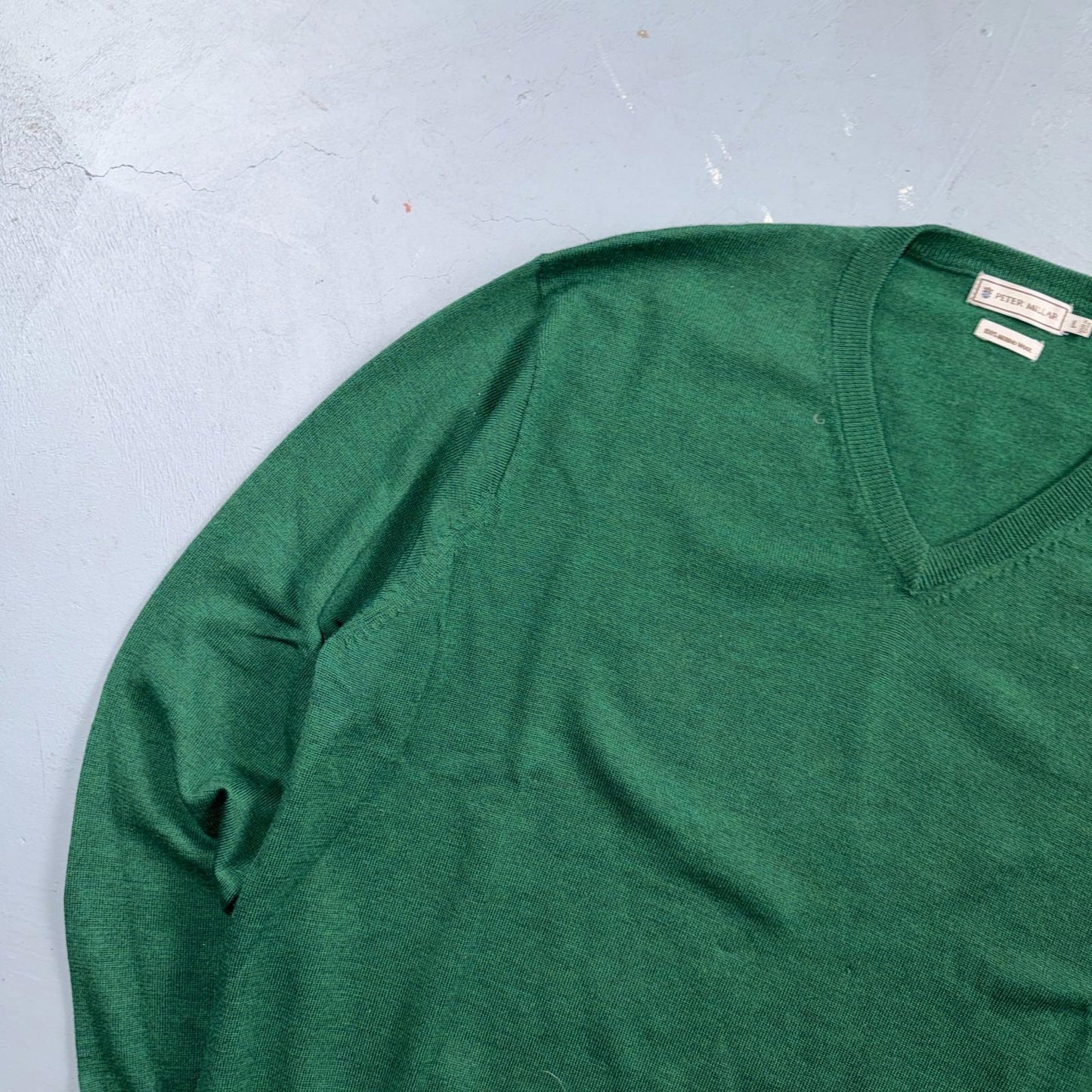 Peter Millar 100% Merino Wool V-Neck Sweater Mens Large Golf Club VTG Style