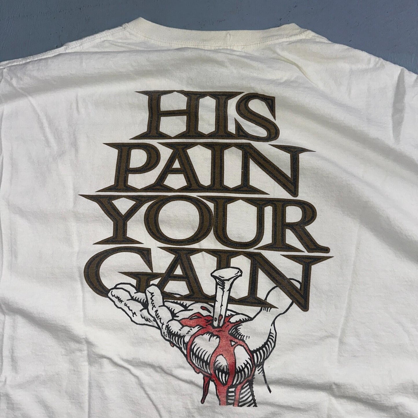 Rare Vintage 90s Living Epistles Lords Gym Graphic Jesus AOP Shirt 2XL Rap Band