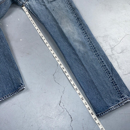 Levis 501 Vintage 90s USA XX Straight Leg Jeans Blue Light Wash 35x34 Act 33x30