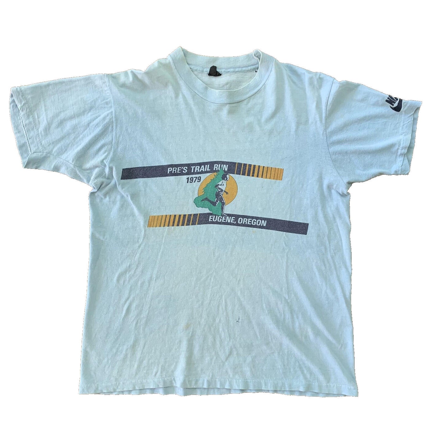 Vintage Nike T Shirt Mens 1979 Pre Trail Run Prefontaine Tee 70s Pinwheel Geisha