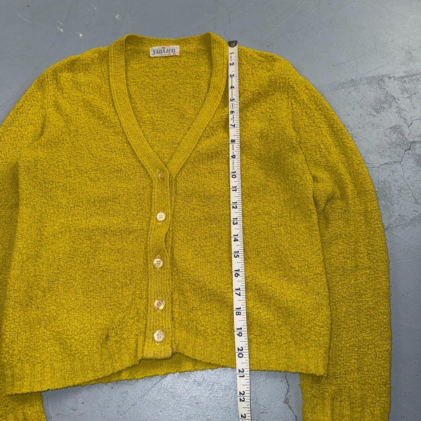 VTG 60s Jantzen Wool Cardigan Sweater 1960s 38 USA Mohair Campus Rockabilly