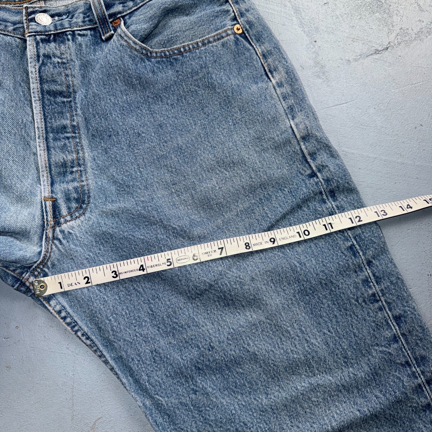 Levis 501 Vintage 90s USA XX Straight Leg Jeans Blue Light Wash 36x32 Act 33x27