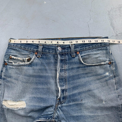 Levis 501 Vintage 80s USA XX Straight Leg Jeans Blue Light Wash 34x33 Act 32x29