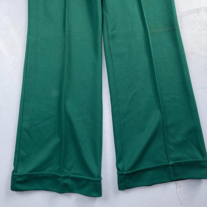 Vintage USA Rockabilly Womens Dress Pants 60s Bell Bottom Green Size 14 Boot Cut